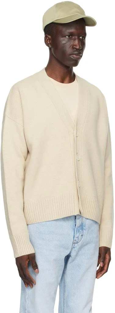 AMI Paris Beige Cropped Cardigan 2