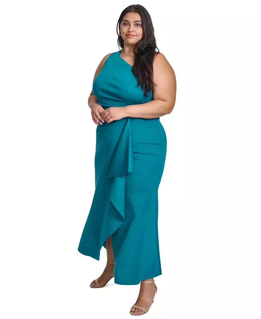 Eliza J Plus Size Ruched One-Shoulder Gown 3