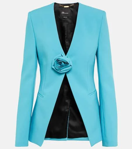 BLUMARINE Rose-embellished collarless blazer Suits Compare