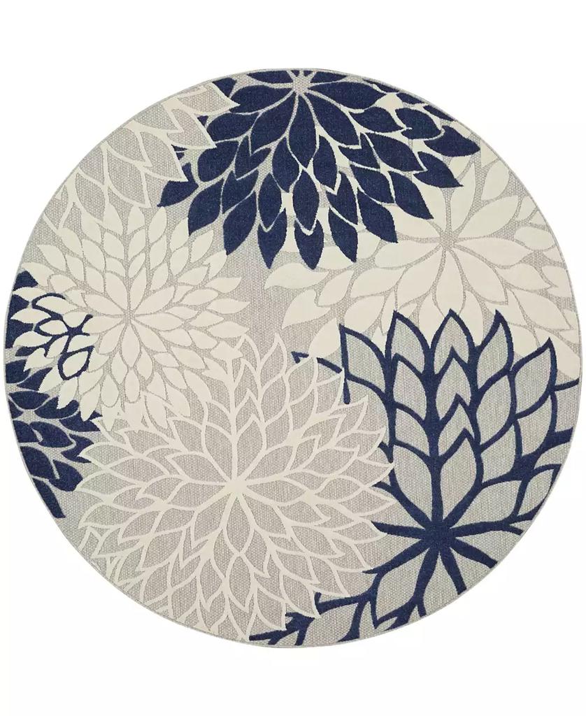 Nourison Aloha ALH05 Ivory and Navy 7' x 10' Outdoor Area Rug