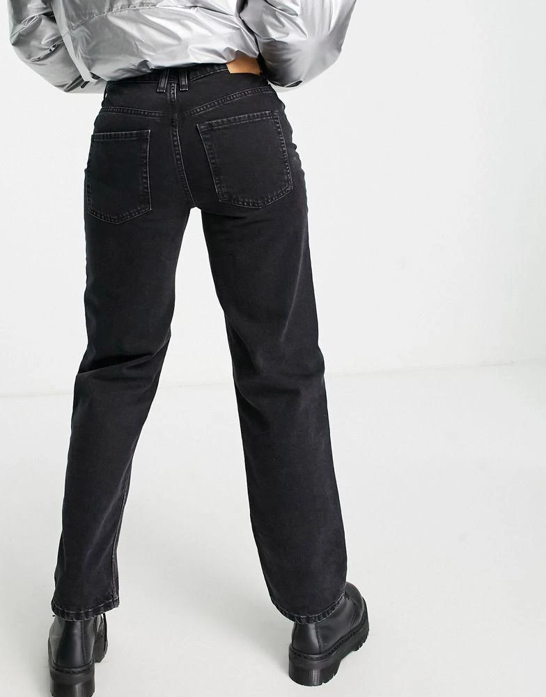 ASOS ASOS DESIGN cotton blend low rise 'baggy' boyfriend jean in washed black - BLACK 2