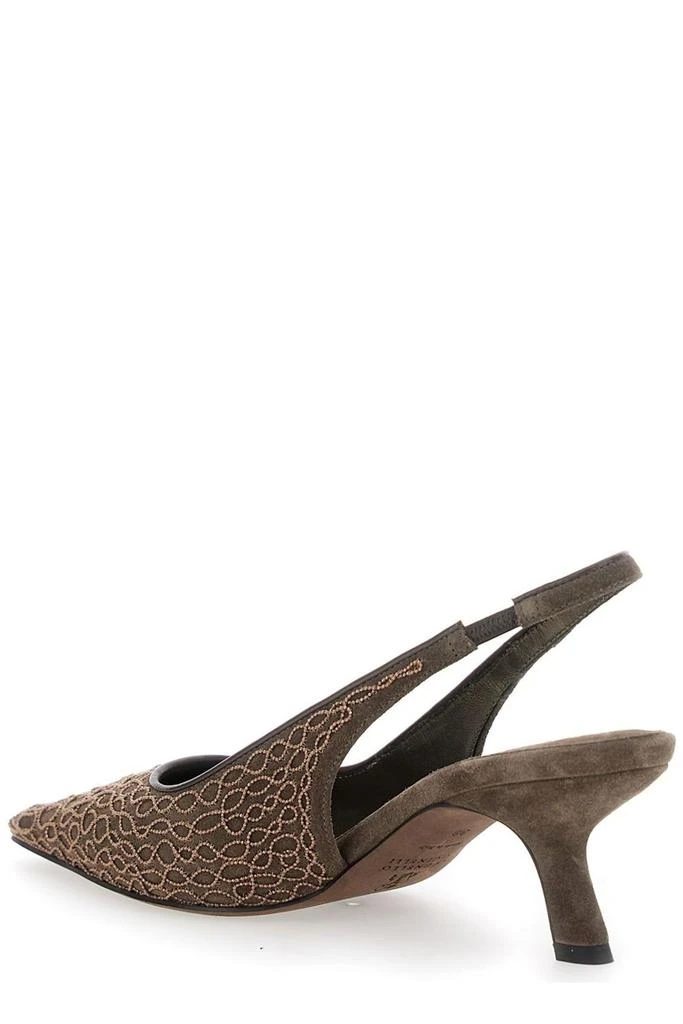 Brunello Cucinelli Brunello Cucinelli The City Slingback Pointed-Toe Pumps 3