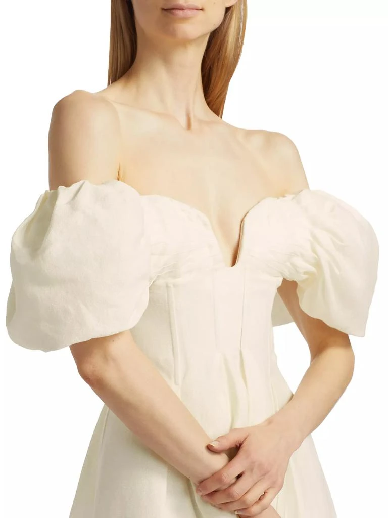 Cult Gaia Lissett Puff-Sleeve Faille Minidress 6