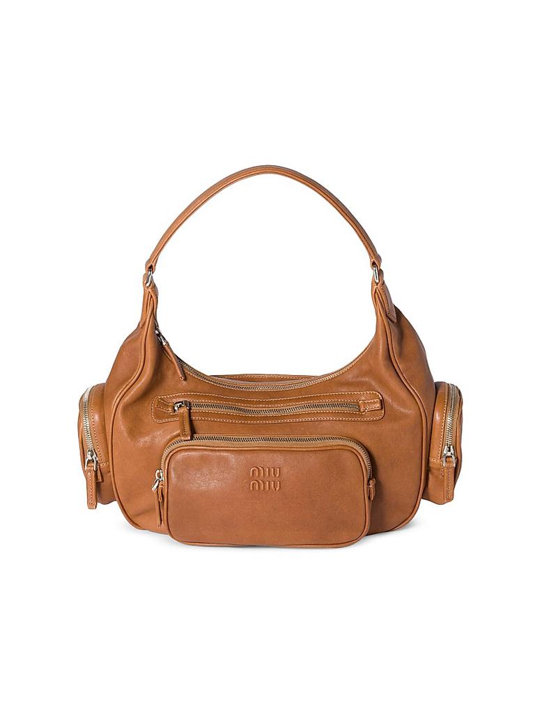 ショルダーバッグ・ポシェット MIU MIU JOLIE LEATHER SHOULDER BAG Miu Miu レザーショルダーバッグ | ブラック | FARFETCH JP