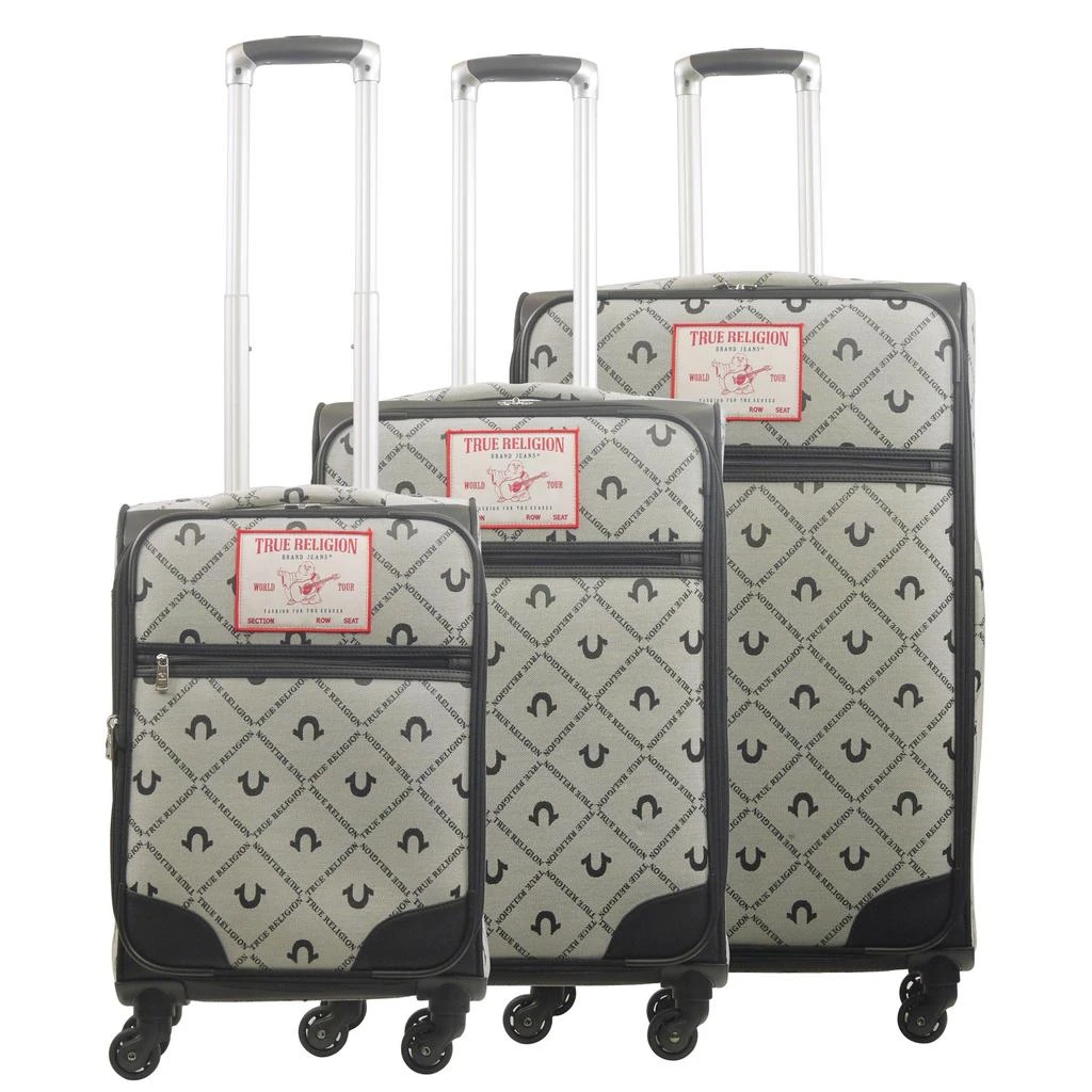 True Religion Soft Sided 3 pc spinner Luggage Set 2