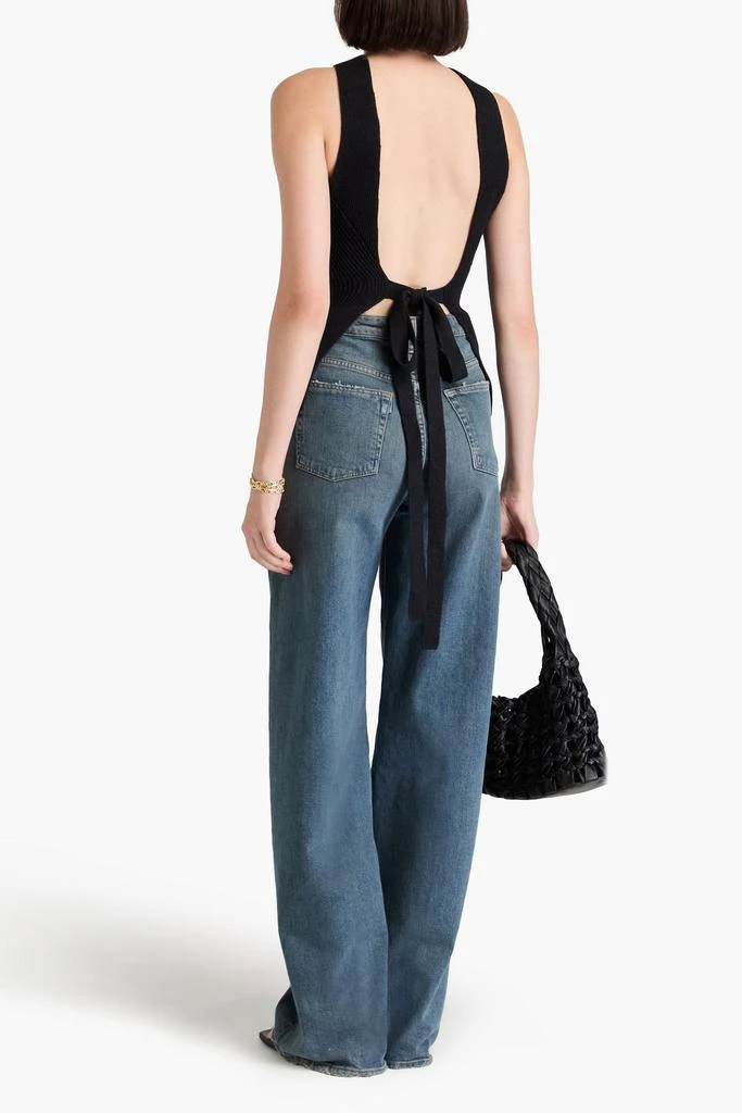Joseph Open-back ribbed linen-blend top 3