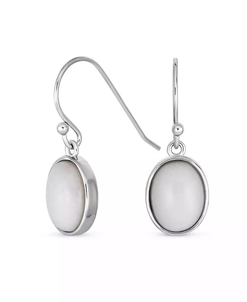 Bling Jewelry Set of 2 Classic Natural White Agate 
Black Onyx Bezel Set Oval Cabochon Drop Earrings Sterling Silver Wire Fish Hook 4