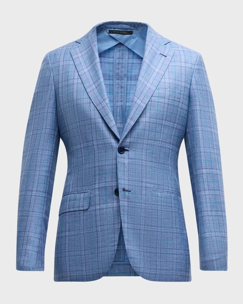 Brioni Men's Cashmere-Blend Plaid Sport Coat 9