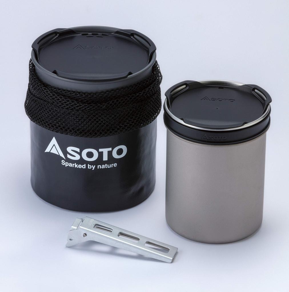 SOTO SOTO Thermostack Camping Cooking Set - Multi-Functional Camping Pot Set, Camp Cookware Set for Outdoor Backpacking Camping Hiking Picnic, Included Cozy/Storage Pouch