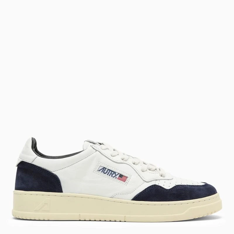 AUTRY Medalist trainer in white leather and blue suede 1