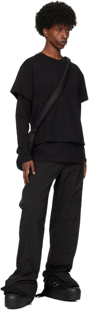 Heliot Emil Black Layered Crewneck T-shirt 4