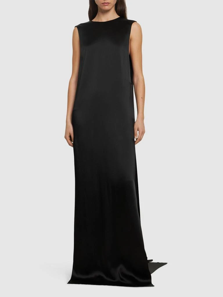 ANN DEMEULEMEESTER Fida Open Back Fluid Satin Long Dress 1