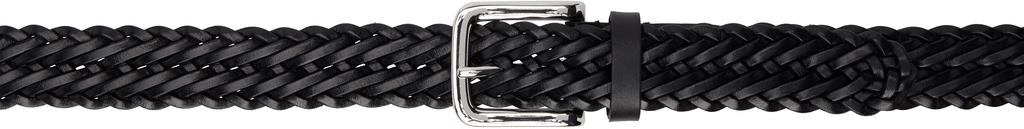 Andersons Black Narrow Woven Leather Casual Belt
