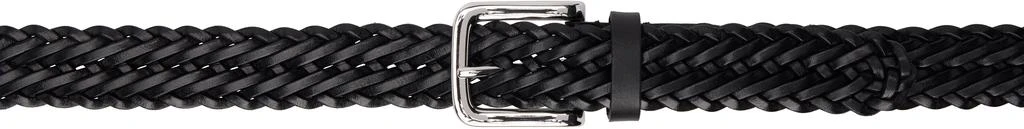 Andersons Black Narrow Woven Leather Casual Belt 1