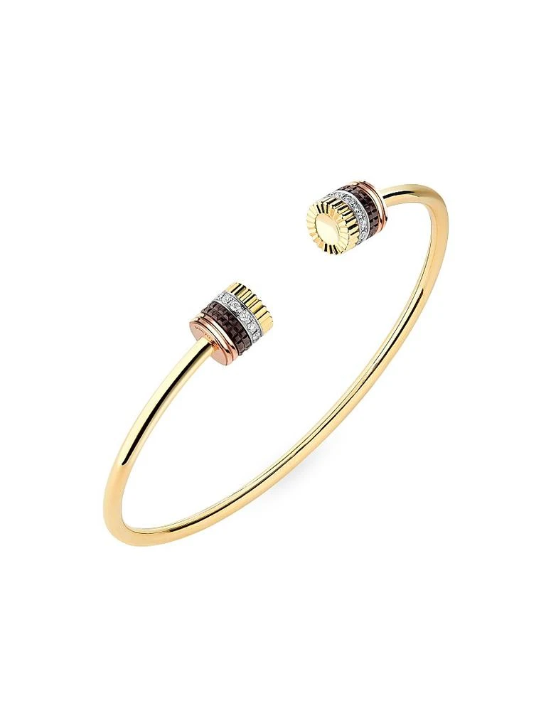 Boucheron Quatre Classique Tri-Tone 18K Gold, 0.23 TCW Diamond & PVD Cuff 3