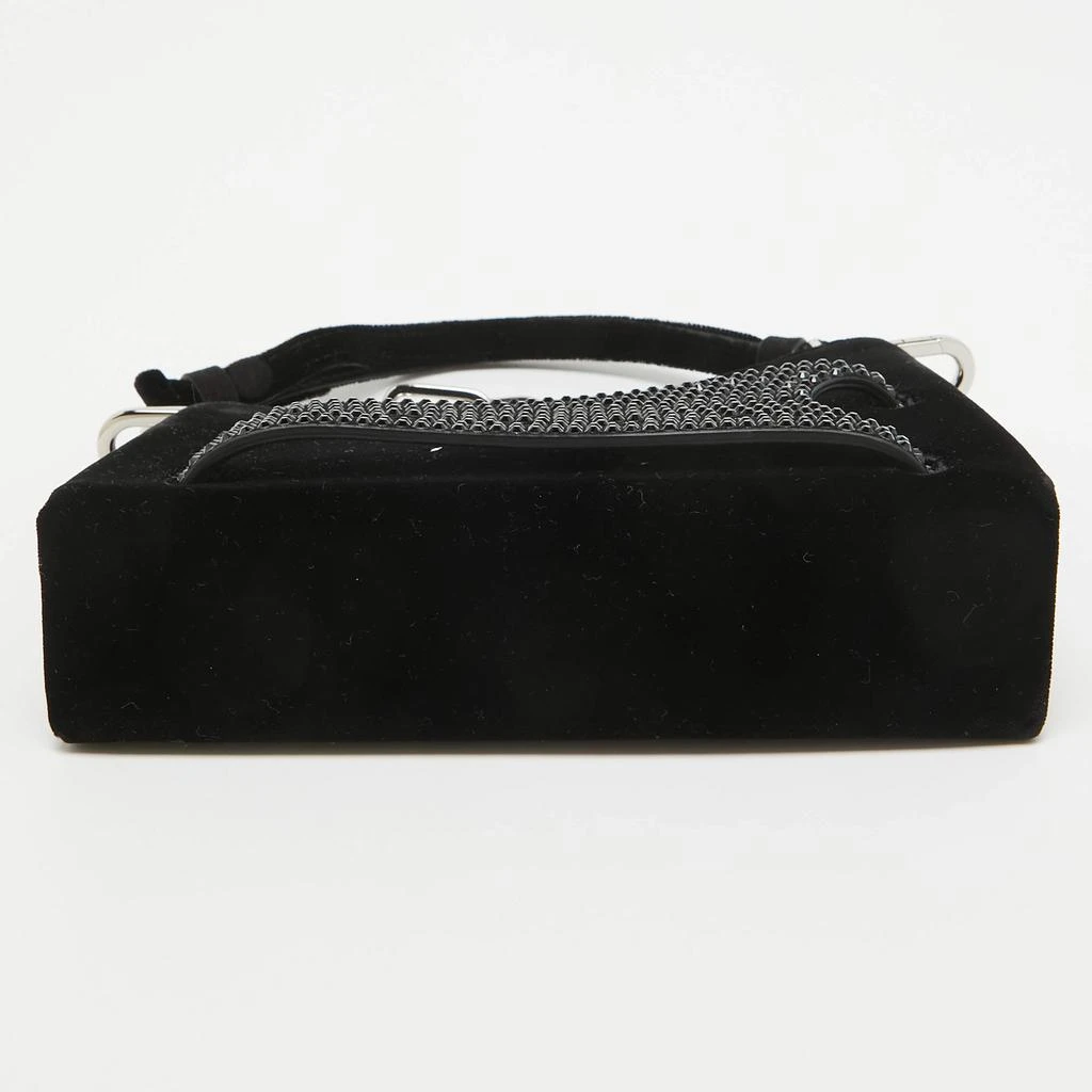 MAISON MARGIELA Maison Margiela Black Velvet Micro Embellished Snatched Hobo 6