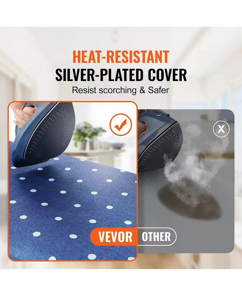 Ecooso Ironing Board with Storage Tray, 55"x15" Surface, 4-Layer Heat-Resistant Cover, 10 Height Adjustments for Home Use 6