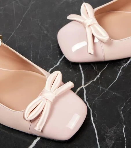 Valentino Rockstud Bow leather ballet flats 5