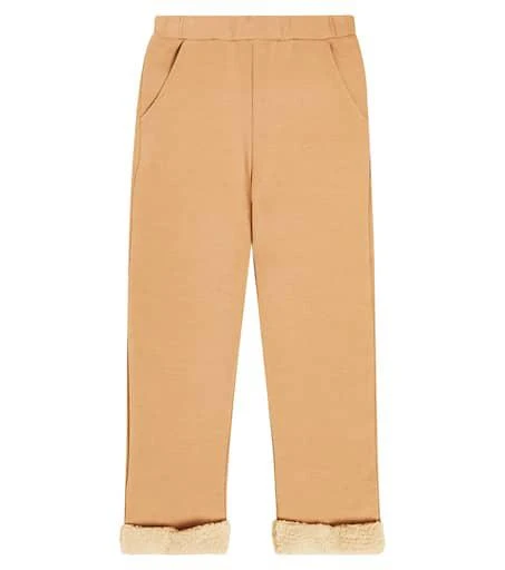 Donsje Foxe cotton-blend faux fur-trimmed sweatpants 1