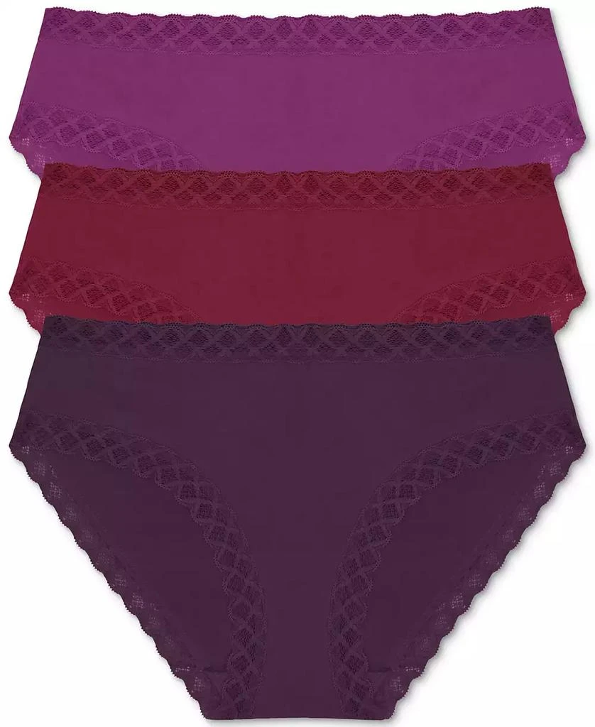 Natori Bliss Lace-Trim Cotton Brief Underwear 3-Pack 156058MP 1