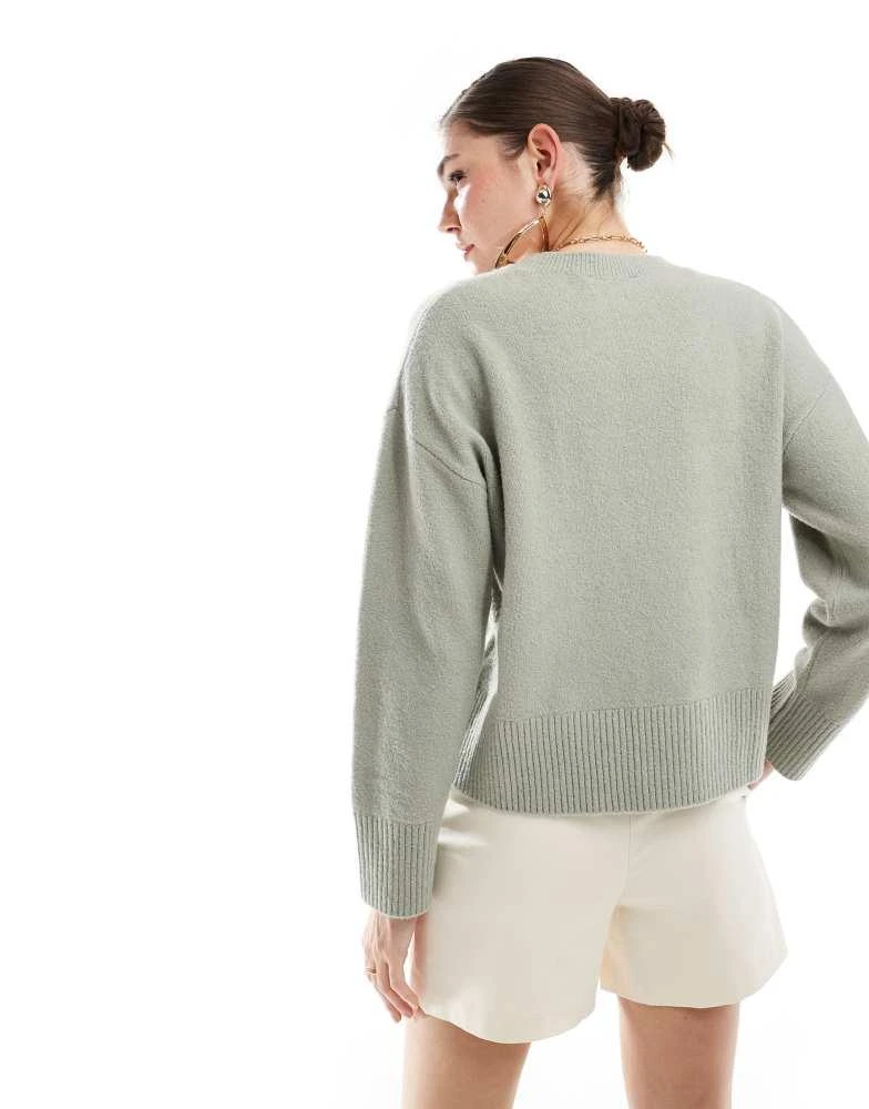 & Other Stories & Other Stories crew neck jumper in soft khaki green 3