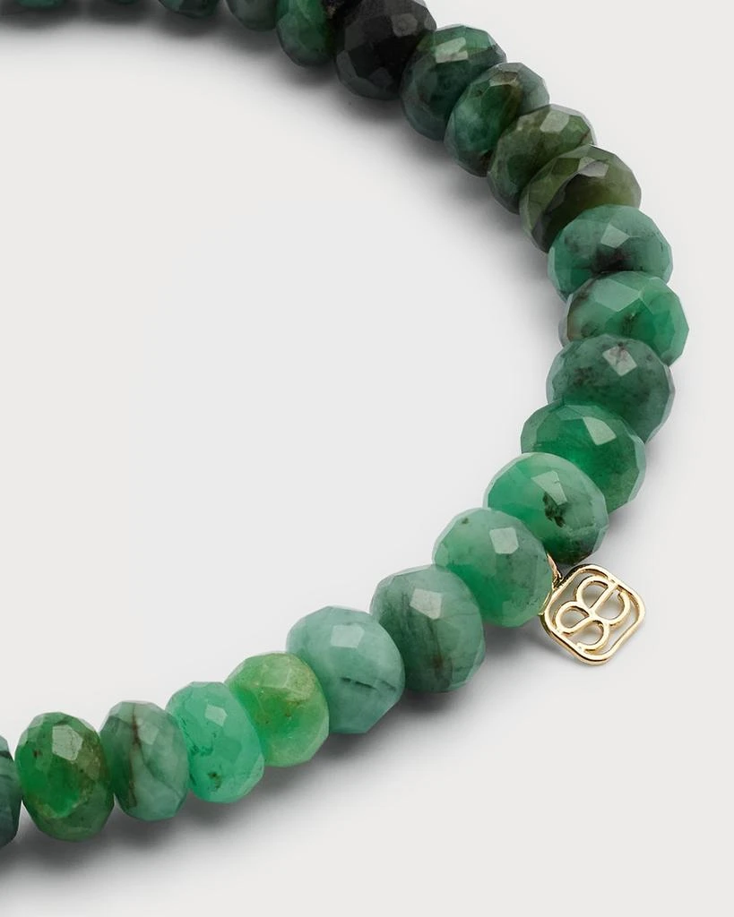 Sydney Evan 14K Diamond Lucky Trio Charm on Emerald Ombre Bracelet 4