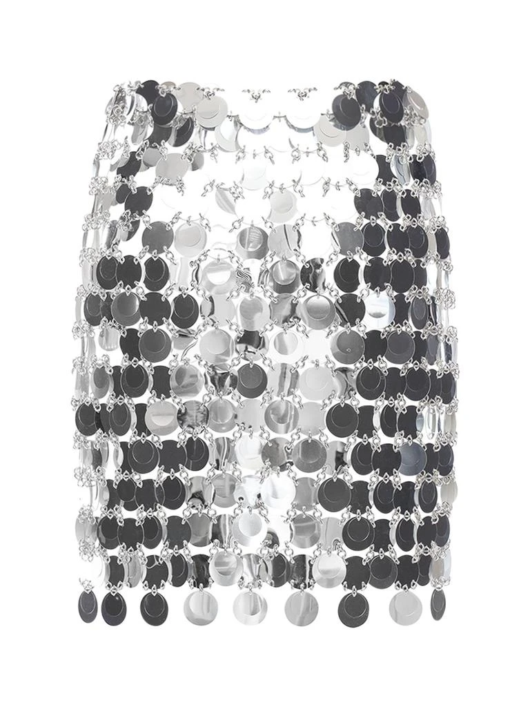 Paco Rabanne Round Sequined Mesh Mini Skirt 4