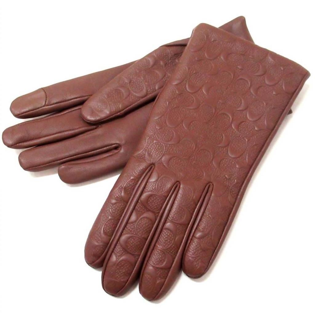 Coach Coach - Women's Signature Leather Embossed Tech Gloves