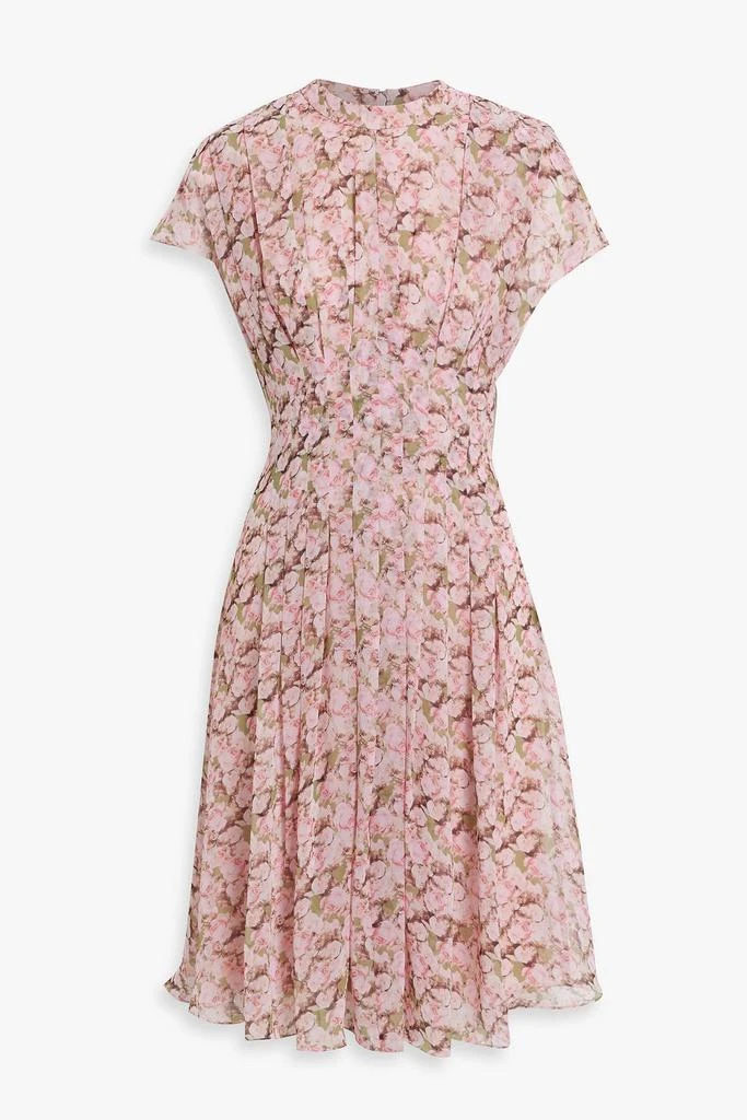 MIKAEL AGHAL Pleated floral-print chiffon dress 1