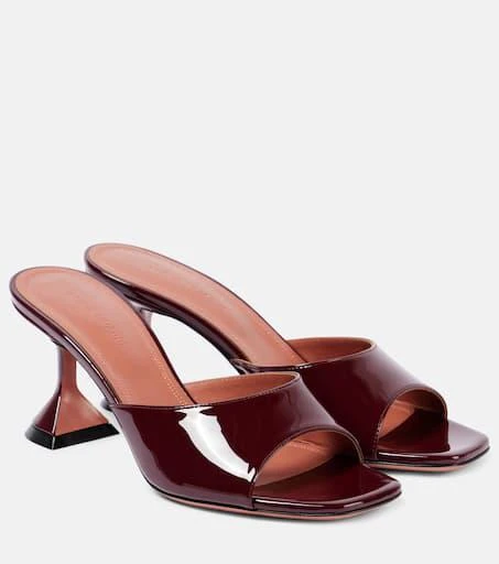 Amina Muaddi Lupita 70 patent leather mules 1