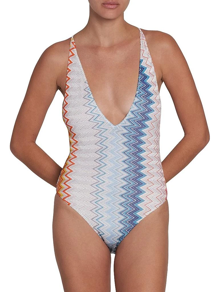 Missoni Chevron Strappy One-Piece Swimsuit 3