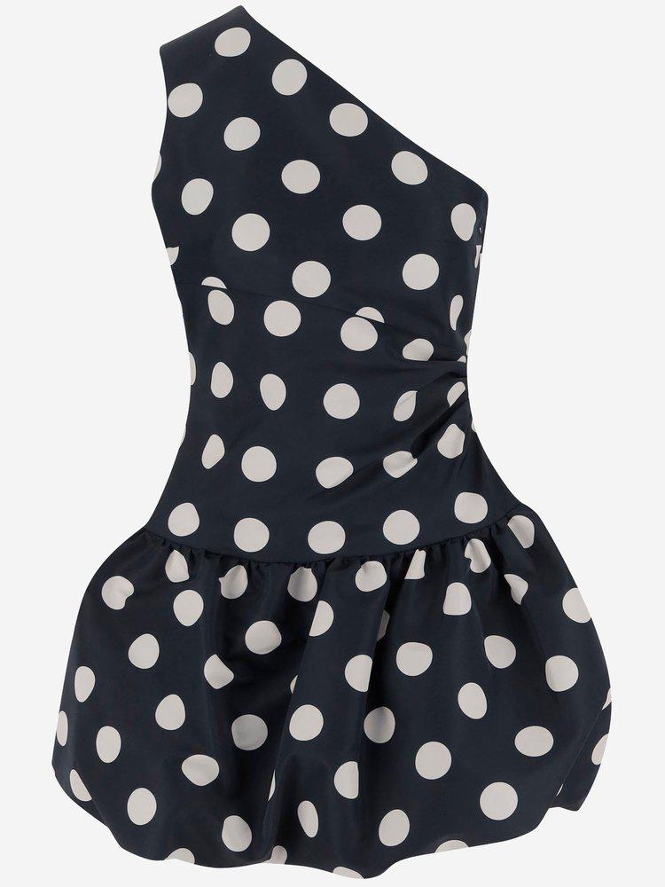 PATOU Patou One-Shoulder Polka Dot Dress