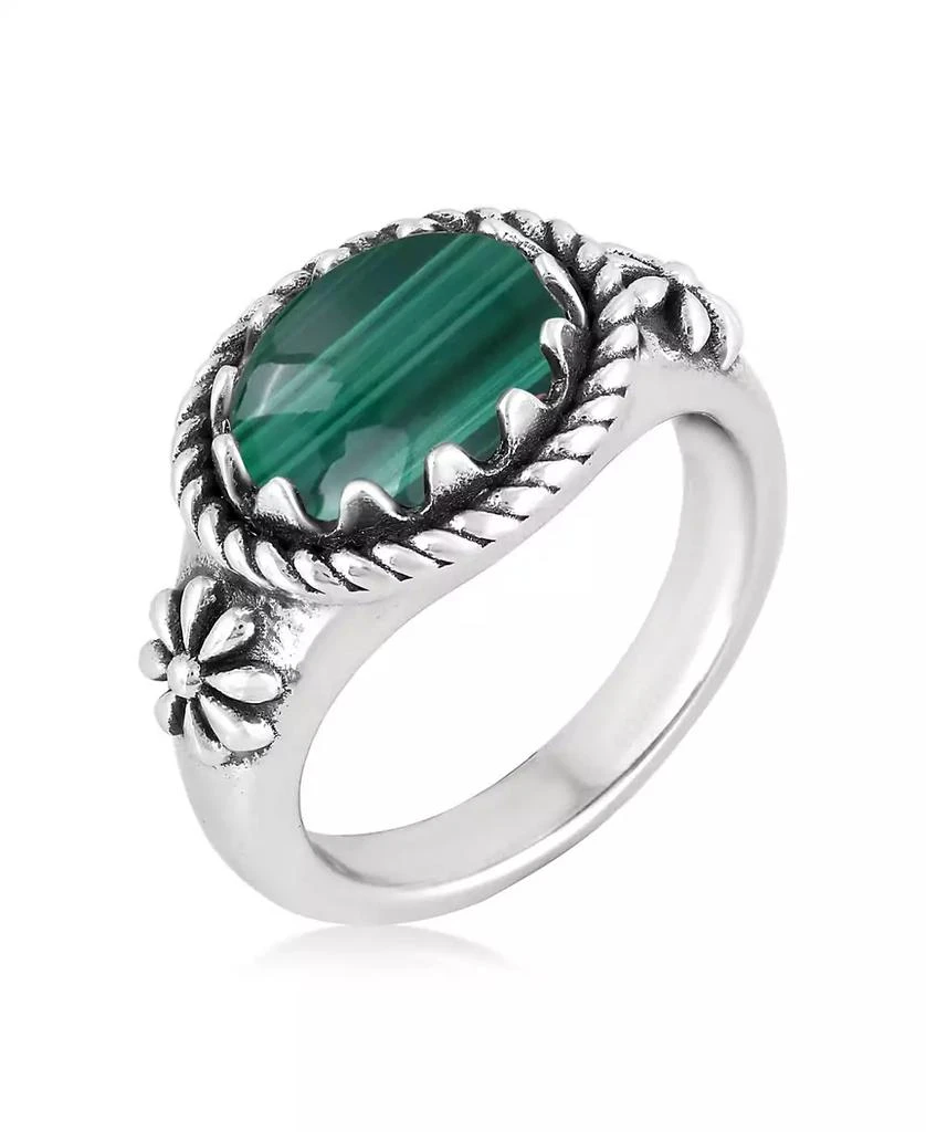 American West Jewelry Sterling Silver Malachite East West Ring 2