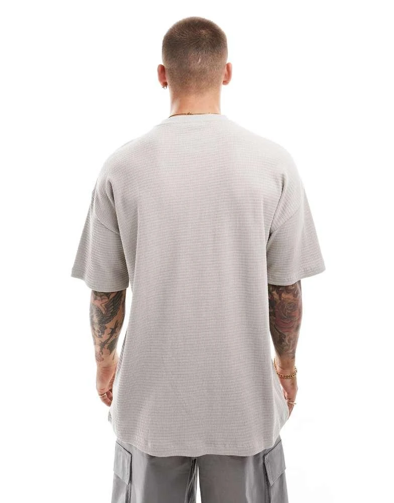 New Look New Look textured oversized t-shirt in stone 4