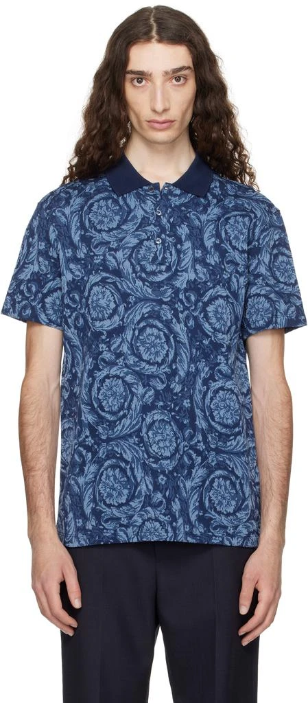 Versace Blue Barocco Polo 1