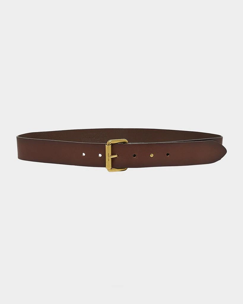 Yves Saint Laurent Motorcycle Brown Leather Belt 1