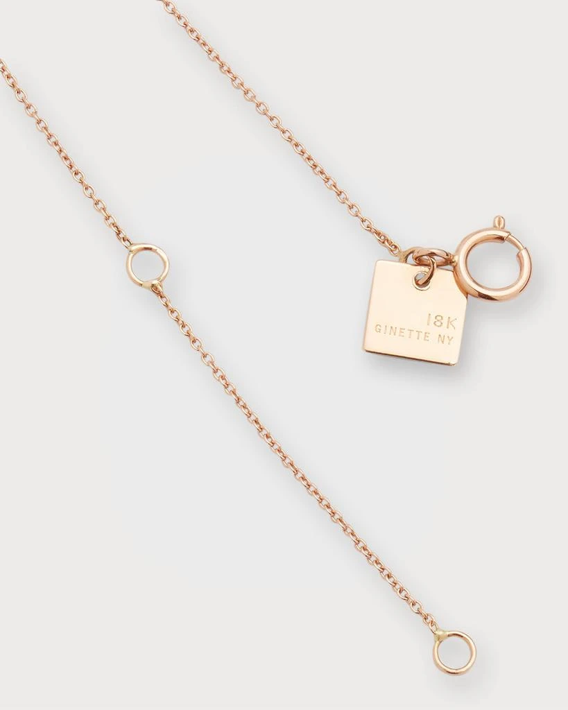 Ginette NY 18K Rose Gold Black Diamond Circle on Chain Necklace 4