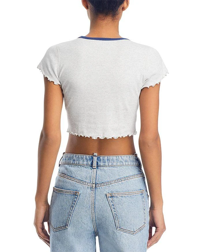 alexanderwang.t alexadnerwang.t Short Sleeve Lettuce Trim Cropped Tee 4