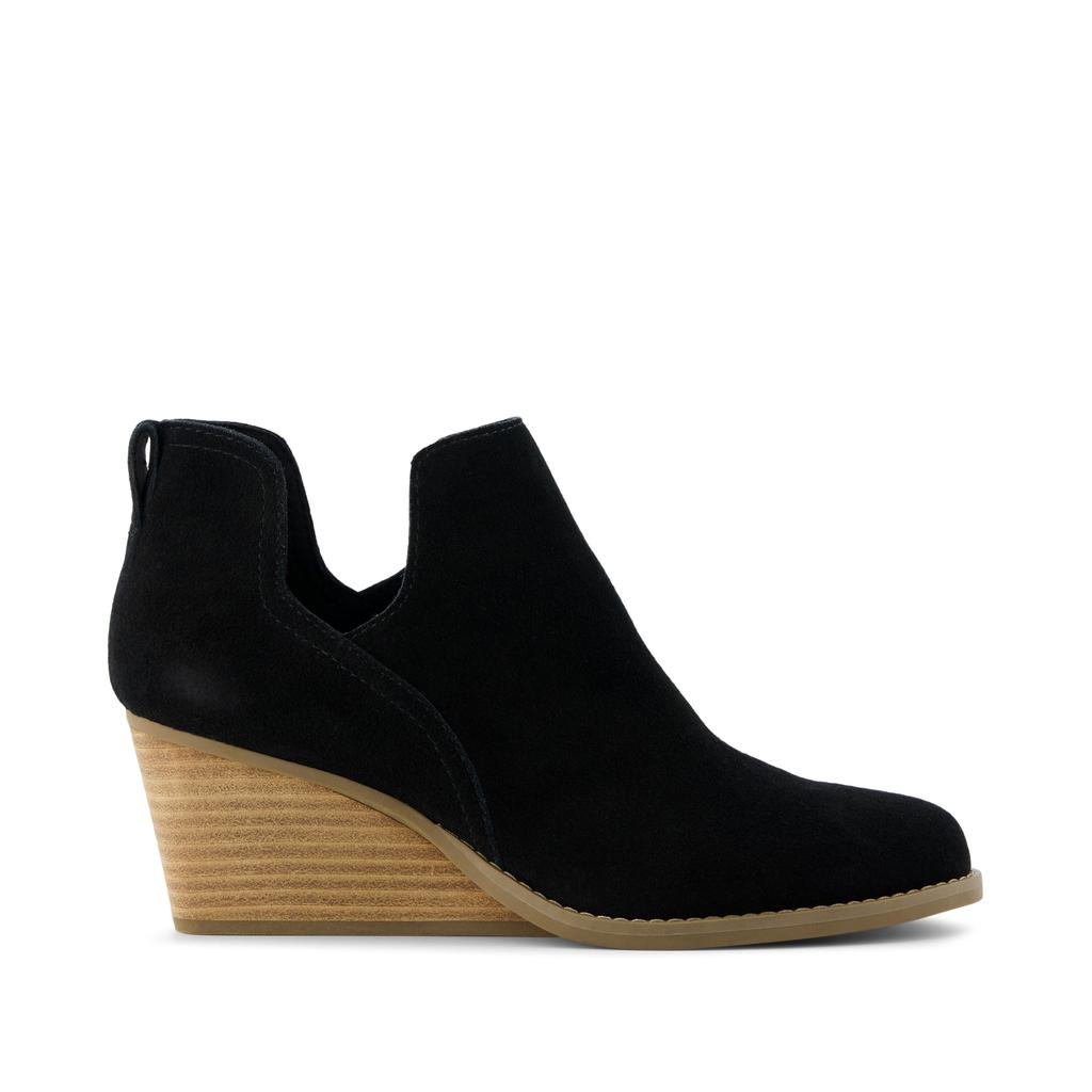 TOMS Shoes Gwen Black Suede Wedge Boot