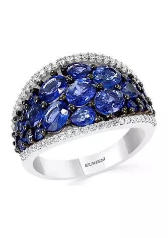 Effy 1/4 ct. t.w. Diamond and 4 ct. t.w. Sapphire Ring in 14K White Gold