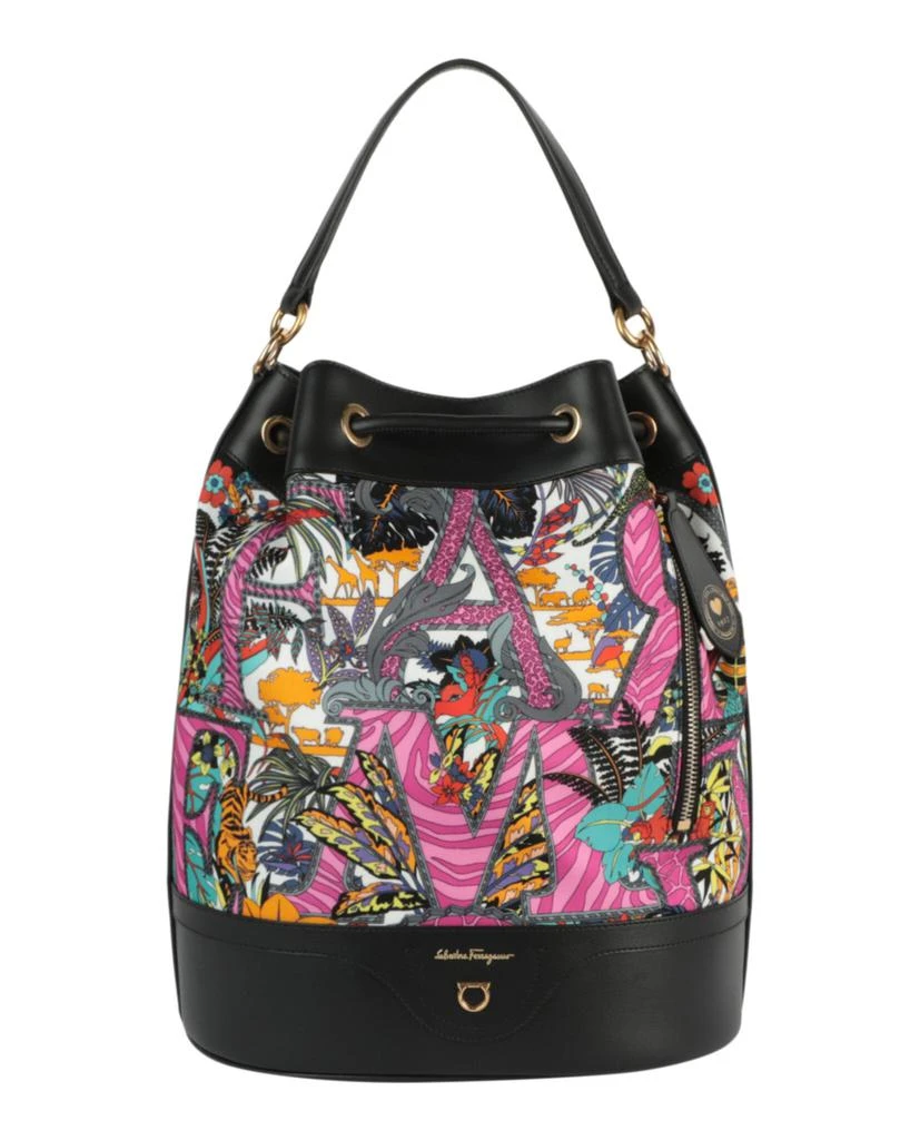 Salvatore Ferragamo Safari-Print Leather-Trim Backpack 1