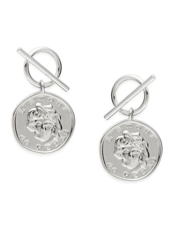Shashi Maverick Sterling Silver Coin Drop Earrings 1
