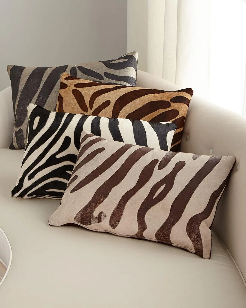 Massoud Hair Hide Zebra Pillow, 23" x 15" 1