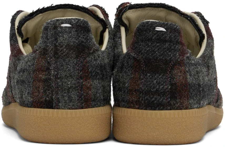 MAISON MARGIELA Gray & Burgundy Recicla Replica Sneakers 2