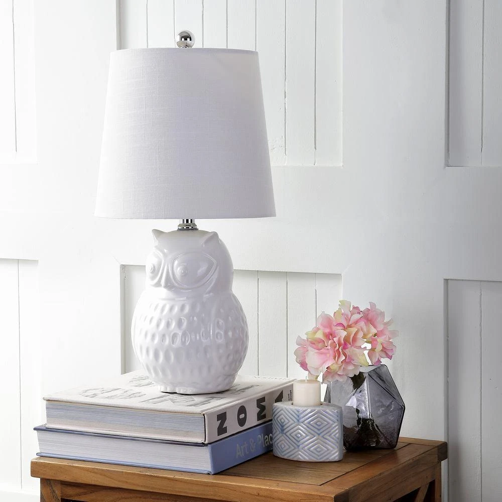 JONATHAN Y Hoot 20.5" Ceramic Mini LED Table Lamp 4