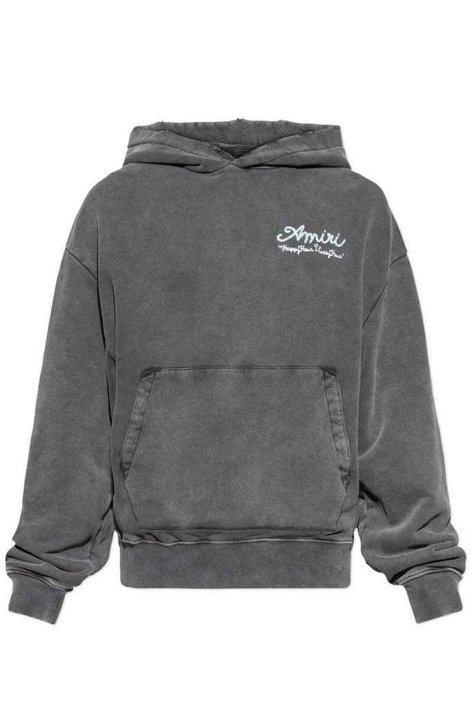 AMIRI Amiri Logo Embellished Vintage Effect Hoodie 1