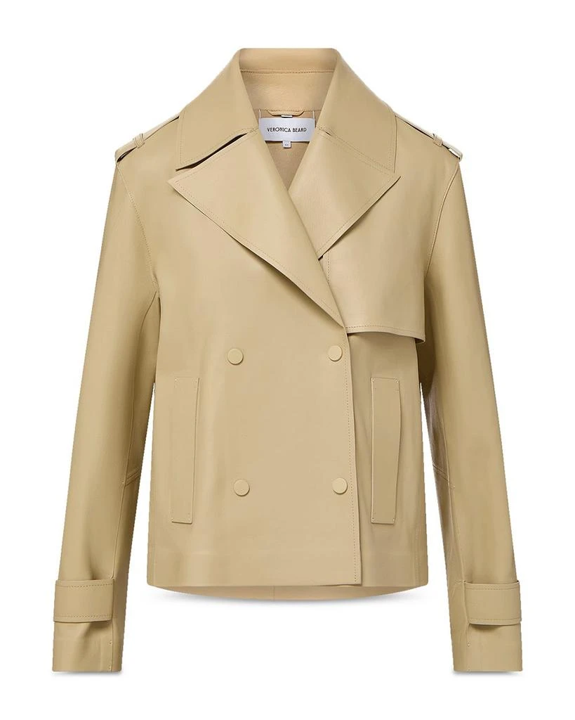 VERONICA BEARD Heathcliff Cropped Leather Trench Jacket 6