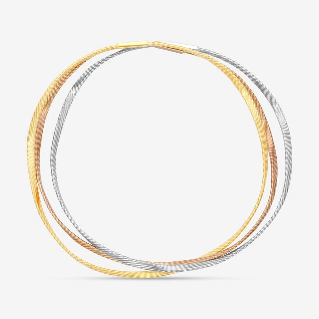 Marco Bicego Marco Bicego Marrakech 18K Yellow, Rose 
White Gold Three Strand Coiled Rigid Bangle Bangle Bracelet SG33__3C_01 4