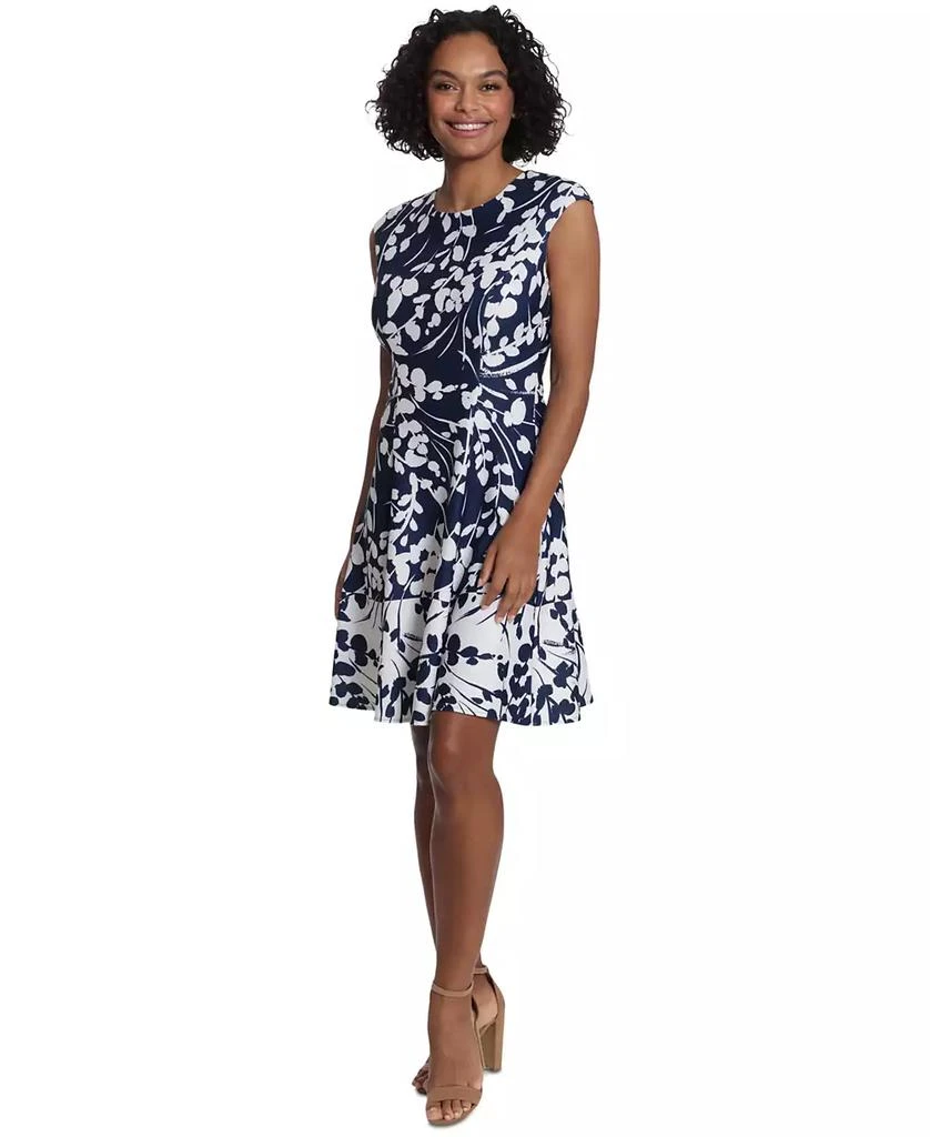 London Times Women's Floral-Print Fit & Flare Dress 4