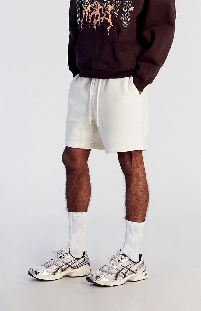 PacSun Fleece Cream Sweat Shorts 4